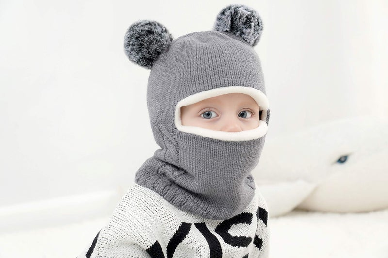 GZMM Baby Girls Boys Winter Hat Scarf Kids Earflap Hood Scarves 2 Packs - Image 2